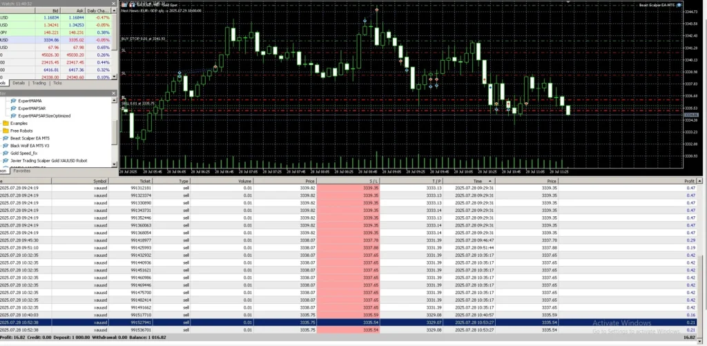 Beast Scalper EA MT5 - Performance