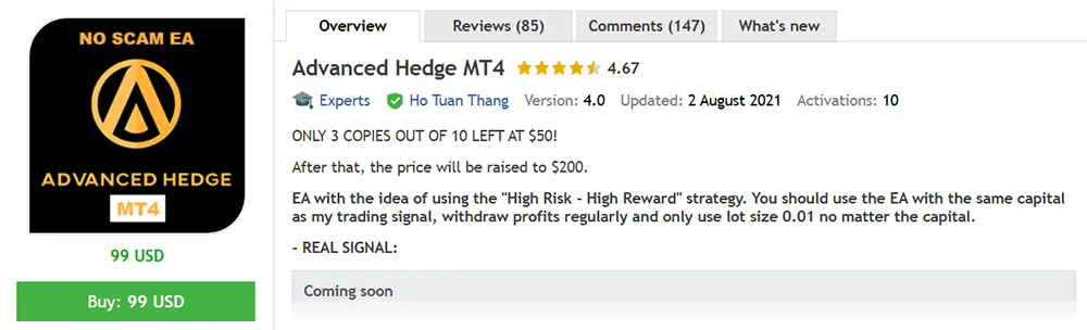 Advanced Hedge MT4 Overview
