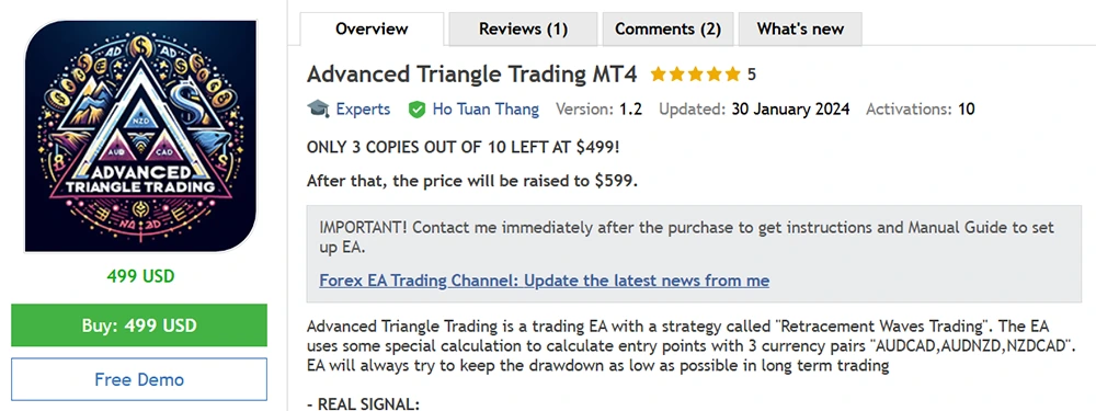 Advanced Triangle Trading MT4