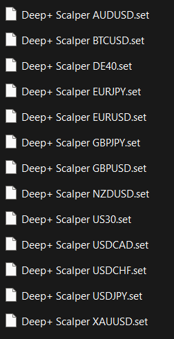 deep+ scalper ea mt4 preSets