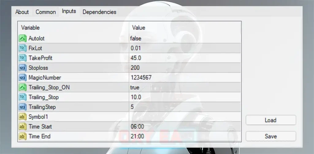 OXY AI EA MT4 Settings